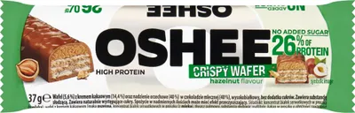 Produktbild von Oshee Proteinwaffeln mit Schokoladencreme und Nussfüllung, ohne Zuckerzusatz, 12 Stück à 37 g
