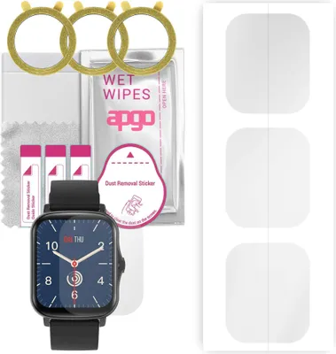 Produktbild von apgo 3 Stück Schutzfolie, klar, kompatibel mit Colmi P8 Plus Smartwatch, Hydrogel Displayschutzfolie mit Positionierhilfe, Displayfolie, robust und kratzfest