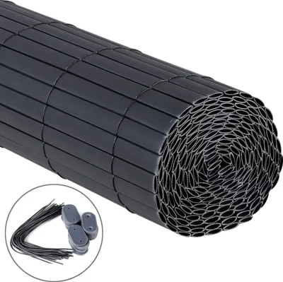 Produktbild von WOLTU Sichtschutzmatte PVC Sichtschutzzaun, für Balkon Garten Markise Zaun, Grau 500x100 cm