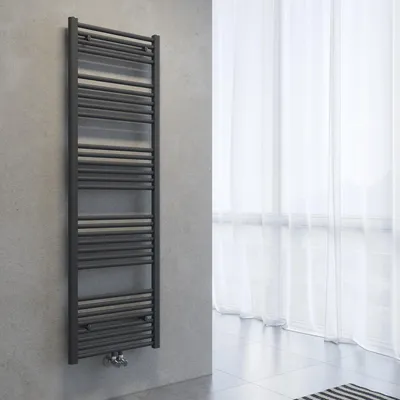 Obrázek produktu pro SONNI Radiátor na ručníky, sušák na ručníky, rozměry 1600 x 500 mm, barva antracitová, topení teplou vodou, bez topného tělesa