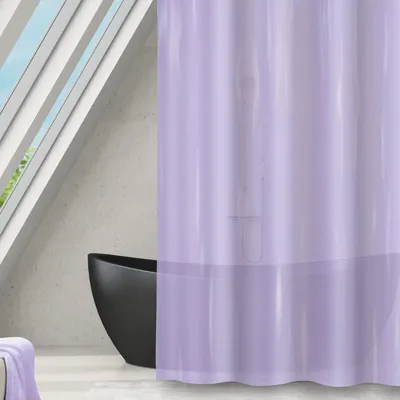 Immagine prodotto di Tenda da doccia MSV, in PEVA, stile romano, 180 x 180 cm, color lavanda, trasparente