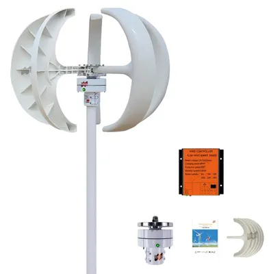 Obrázok produktu pre Veterná turbína - Veterná elektráreň - Generátor veternej turbíny - Veterná energia - Vertikálna os - 400W - 12V