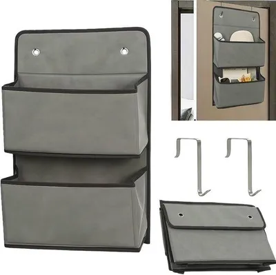 Immagine prodotto di Organizzatore da appendere - Cassettiere - Organizzatore per armadi - Con ganci - 50 x 205 cm - Grigio