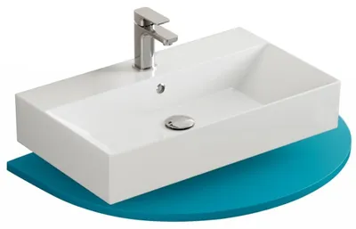 Produktbild von Waschtisch 70 cm hochglänzend weiß - Keramik - Wandmontage - Modernes Design
