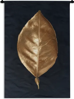 Produktbild von MuchoWow® Wandteppich Wandbehang Luxus - Blatt - Gold 90x135 cm Tapisserie Dekoration Wandtuch - Baumwolle - Wandskulptur