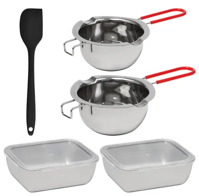Produktbild von Set aus 2 Edelstahl-Wasserbädern mit Silikon-Spatel