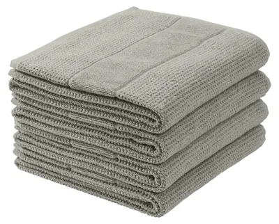 Produktbild von SCHIESSER Handtuchset Turin | Einfarbig | 4-teilig | 100% Baumwolle | Flauschig & Saugstark | 50x100 cm | Grau