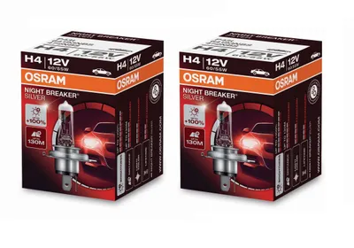 Produktbild von 2 Stück OSRAM NIGHT BREAKER SILVER +100% Lampen Birnen für Scheinwerfer / Fassung H4