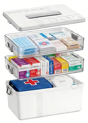 Immagine prodotto di Elzusha - Contenitore per medicinali multifunzionale con 3 scomparti