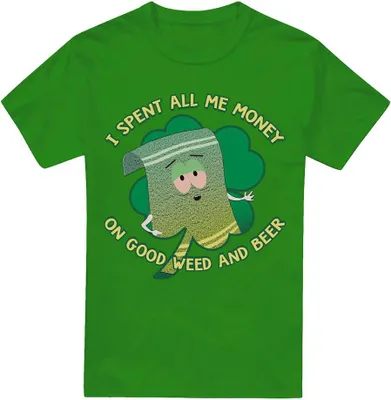 Immagine prodotto di South Park - Maglietta da uomo "Spent Money" - St Patricks Day TV7197 (M) (verde irlandese)