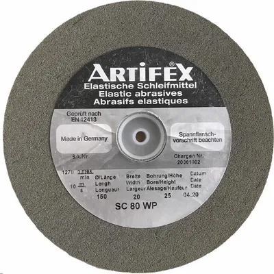 Image de Meule Abrasive Élastique Artifex SC 80 WP en Carbure de Silicium 150 x 20 x 25