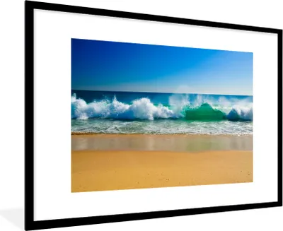 Produktbild von MuchoWow® MuchoWow® Gerahmtes Poster Meer - Golf - Strand 90x60 cm - Poster mit zchwarzem Bilderrahmen - Wanddekoration - Fotos