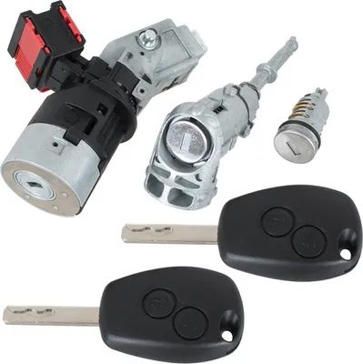 Produktbild von Schließzylinder KOMPLETT SET Türschloss Zündschloss Tankdeckel Schloss + 2x Schlüssel für Renault Kangoo II Master III