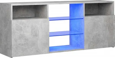 Produktbild von TV-Schrank mit LED-Leuchten Betongrau 120x30x50 cm