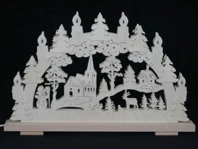Produktbild von Schwibbogen mit Weihnachtsmann und Beleuchtung BxHxT 50x30x7cm NEU