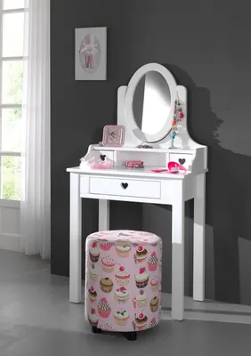 Zdjęcie produktu dla Vipack toaletka z lustrem Amori - kolor: biały, wymiary: 70 cm x 136 cm x 40 cm; AMDT7014