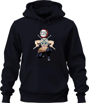 Obrázek produktu pro Demon Slayer Inosuke Kimetsu no Yaiba Maska kance Anime Dárek Uni mikina s kapucí, Navy, M