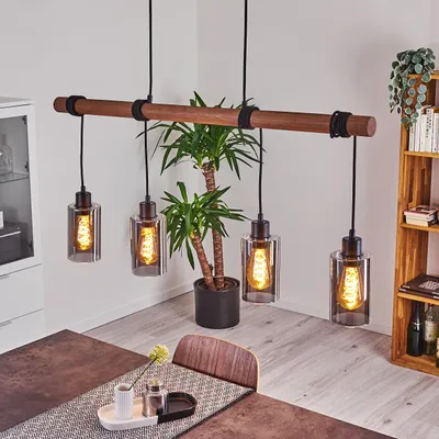 Produktbild von Bovo »Bovo« Deckenlampe aus Metall schwarz und Holz