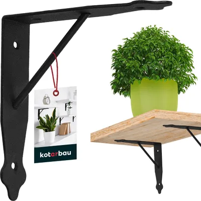 Produktbild von KOTARBAU® Regalwinkel Schwarz Metall Stahl 150x150 mm Regalträger Metall Regalhalterung Schwarz Regal Winkel Regalhalterung Wand Regalhalter Winkel für Regal Wandhalterung Regal Winkel