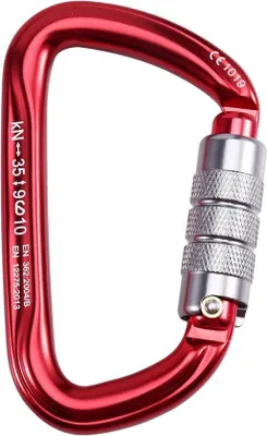 Produktbild von Karabinerhaken mit Sicherungsmechanismus - D-Form, 25 kN