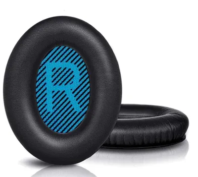 Image de INF Coussinets d'oreille de haute qualité pour écouteurs Bose QC 35/25/15, 1 paire Noir + Bleu