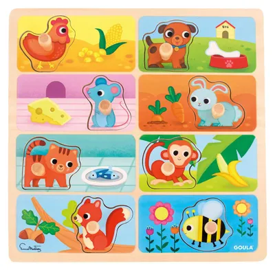 Produktbild von Goula Holzpuzzle Lieblingsessen 8-teilig