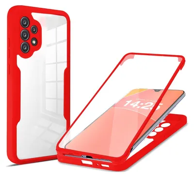 Produktbild von 360 Grad Rundum Schutz Handyhülle für Samsung Galaxy A13 5G Full Cover Vollschutz Case Farbe: Rot