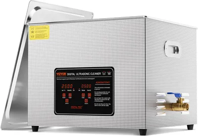 Produktbild von VEVOR Ultraschallreiniger 15 L professionelle 360 W Reinigungsmaschine mit Timer & Heizung, digitaler 40 kHz Ultraschallreiniger mit Korb für Uhrgläser Schmuckhalter Industrieteile Werkzeuge Silber