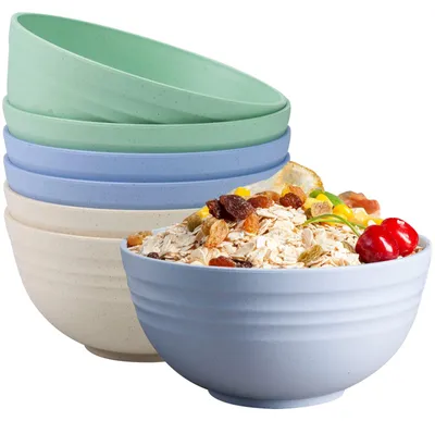 Müslischalen-Set, 6 Stück, 15 cm, unzerbrechlich, 3 Farben