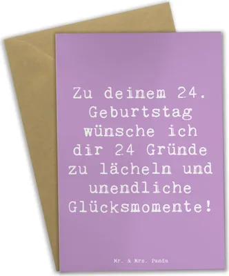 Produktbild von Mr. & Mrs. Panda babykarte Spruch 24. Geburtstag Glück - Lavendeltraum - Geschenk, Freundschaft, osterkarte, Geburtstagsglückwünsche, osterkarten, Alter, liebevolle Grüße