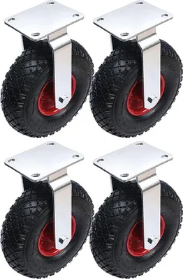 Obrázek produktu pro 300x4 260 mm pneumatická 10palcová ocelová kolečka s pevným středem (sada 4 ks)