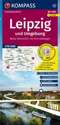 Produktbild von KOMPASS Fahrradkarte 3361 Leipzig und Umgebung mit Knotenpunkten 1:70.000