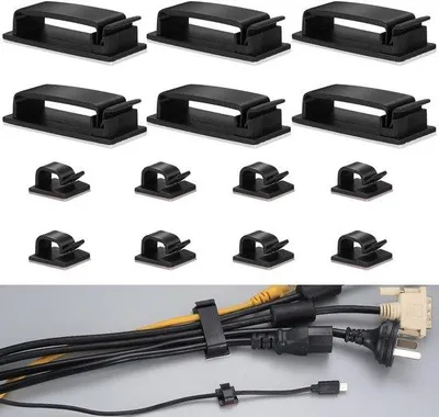 Produktbild von Unyqoos® Set von 60 Selbstklebenden Kabelclips für Einfache Kabelorganisation Zu Hause und im Büro