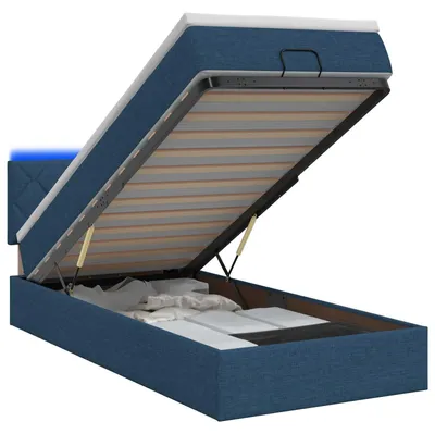 Obrázok produktu pre Postel s úložným priestorom a LED matracom, modrá, 90 x 190 cm