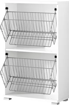 Produktbild von Schuhkipper "397" Korpus in weiss. Abmessungen (BxHxT) 53x91x30 cm