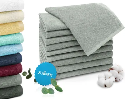 Produktbild von 10er Set Gästehandtücher 30x50 cm, 100% Baumwolle, hellgrau