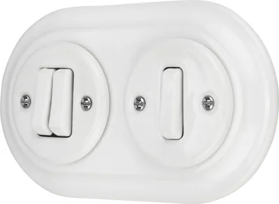 Produktbild von Unterputz Porzellan Retro Schalterserie I PR1SET214W I PR1 weiß