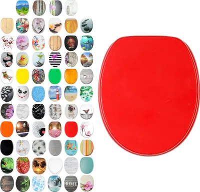 Produktbild von SANILO® WC-Sitz mit Absenkautomatik Rot, Toilettendeckel direkt vom Hersteller, Klodeckel, Klobrille, WC Deckel, Toilettensitz, Toilettenbrille