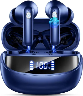 Produktbild von In-Ear-Kopfhörer Bluetooth 5.4,56 Std Spielzeit In Ear Kopfhörer mit 6 ENC Noise Cancelling Mics, Ohrhörer mit LED-Anzeige,IP7 Wasserdicht HiFi Stereo