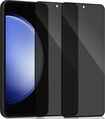 Produktbild von 2-Pack Samsung S23 FE Privacy Displayschutzfolie – gehärtetes Glas 9H – Sup Qualität 3D