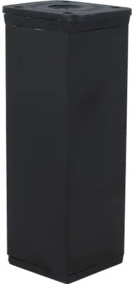 A black furniture leg on a white background.