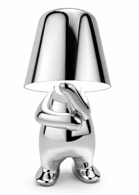 Produktbild von Thinker-Statue LED Nachttischlampe mit Touch-Steuerung,USB-Aufladung,3 Helligkeitsstufen,Kabellose Dimmbare Tischlampe,Dekorative  Nachtlicht(SilverE)