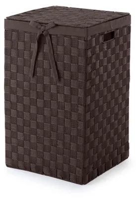 Image de Panier à linge avec couvercle, 65 litres, 30 x 30 x 50 cm, couleur marron