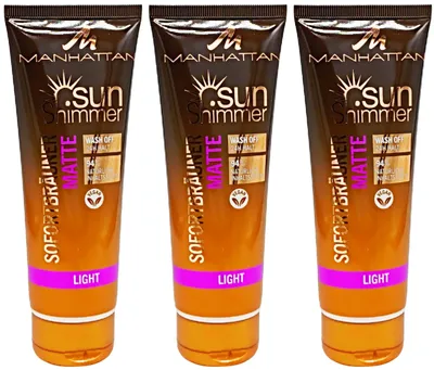 Produktbild von 3x Manhattan Sun MATTE LIGHT 100ml Wash off Sofortbräuner natürlicher Effekt