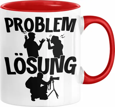 Produktbild von Fotograf Tasse Geschenk für Fotograf Männer Geschenkidee Problem und Lösung Fotografieren (Rot)