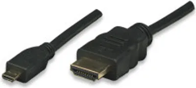 Produktbild von Kabel Video HDMI-HDMI (MicroD), ST/ST, 1m, 4k/60Hz, schwarz, für z.b
