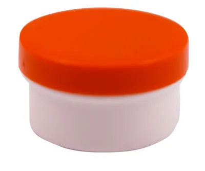 15 Weiße Salbendosen Mit Gelben Deckeln – 60 Ml, Flach, Lebensmittelecht & Hitzebeständig