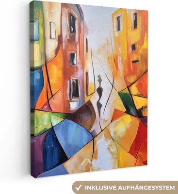 Produktbild von Leinwandbilder 60x80 cm - Abstrakt - Kunst - Malerei - Farben, Leinwand Bilder, Wanddeko, Bild
