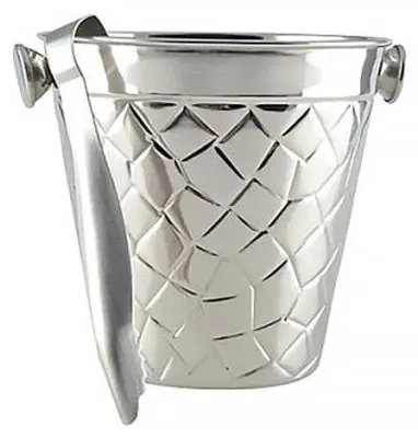 Produktbild von Eiskübel mit Zange, gehämmertes Silber, 14 cm