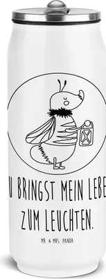 Produktbild von Mr. & Mrs. Panda Trinkflasche Glühwürmchen - Weiß - Geschenk, Isolierflasche, Thermoflasche, Liebesspruch, Wasserflasche, Liebe, sport, Lustige Sprüche, Lieblingsmensch